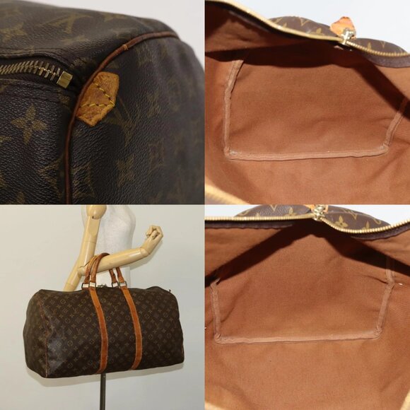 LOUIS VUITTON Monogram Keepall 55 Boston Bag M41424 LV Auth 122337 - Picture 15 of 16